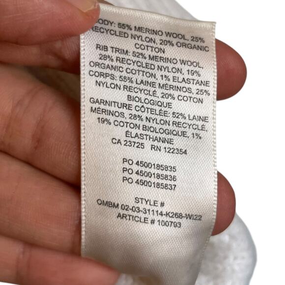 Aritzia Sunday Best Cropped Cable Knit Polo Sweater Merino Wool Blend Size L - Picture 9 of 9